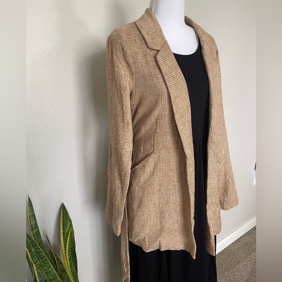 NWT - Crescent Women's Tweed Tan Office Blazer - Picture 9 of 16